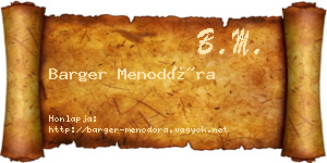 Barger Menodóra névjegykártya